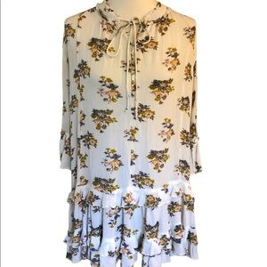 Gauze Floral Boho Babydoll Dress Tunic